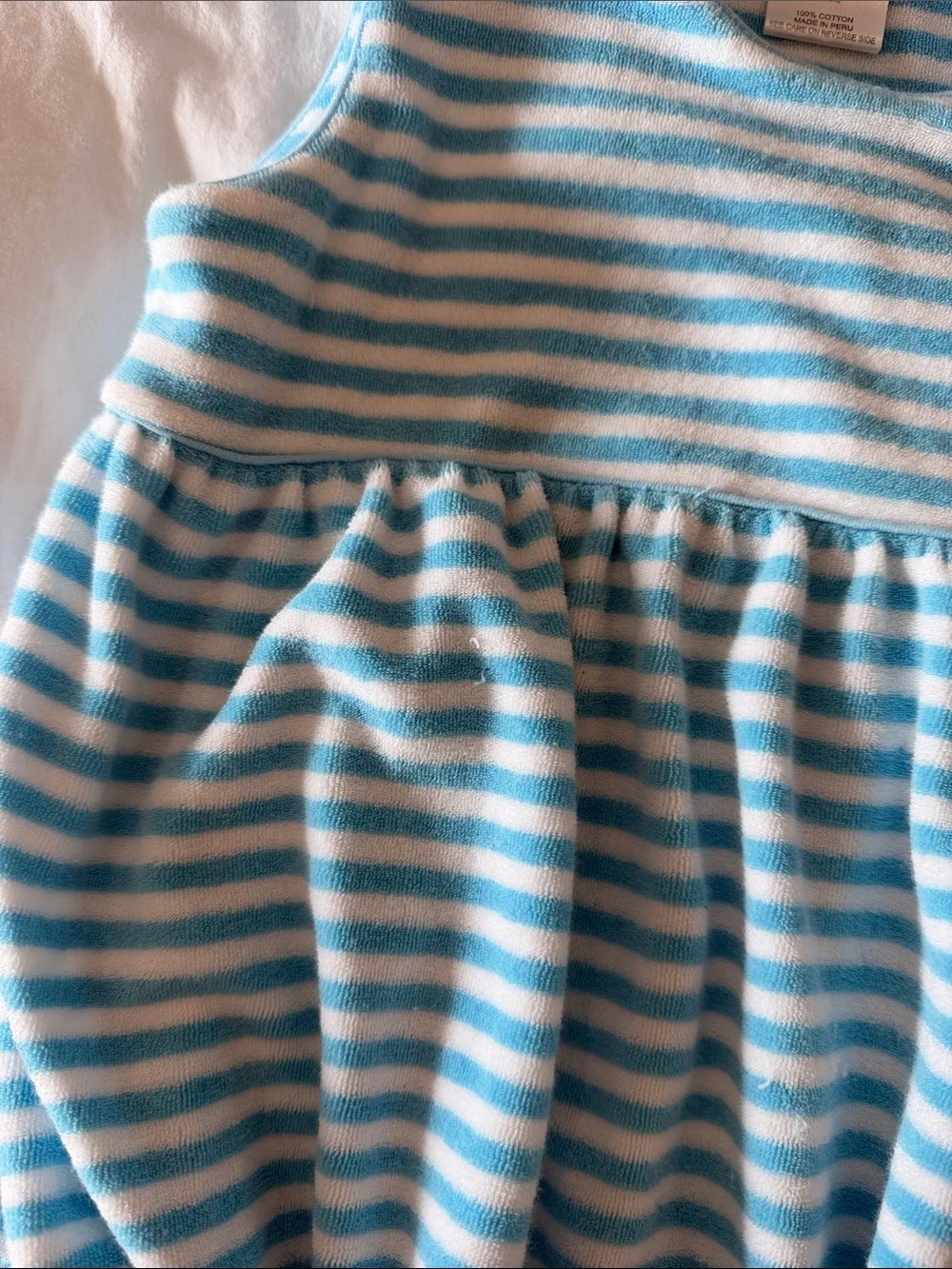 The Beaufort Bonnet Company Blue and White Striped Baby Bubble Romper
